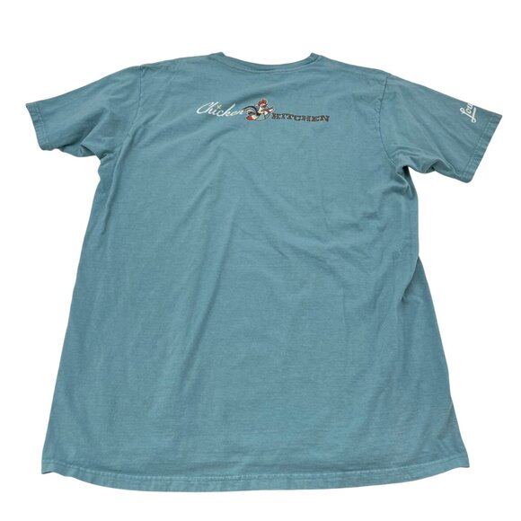 Chicken Shirt Graphic Tee Men's size Large Blue - Picture 6 of 6